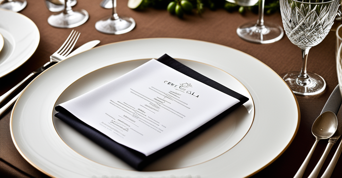 Crie um menu harmonioso e sofisticado para um elegante jantar de gala em sua residência!